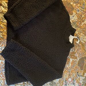 SHEIN Black Cowl Neck Sweater with Plush Texture